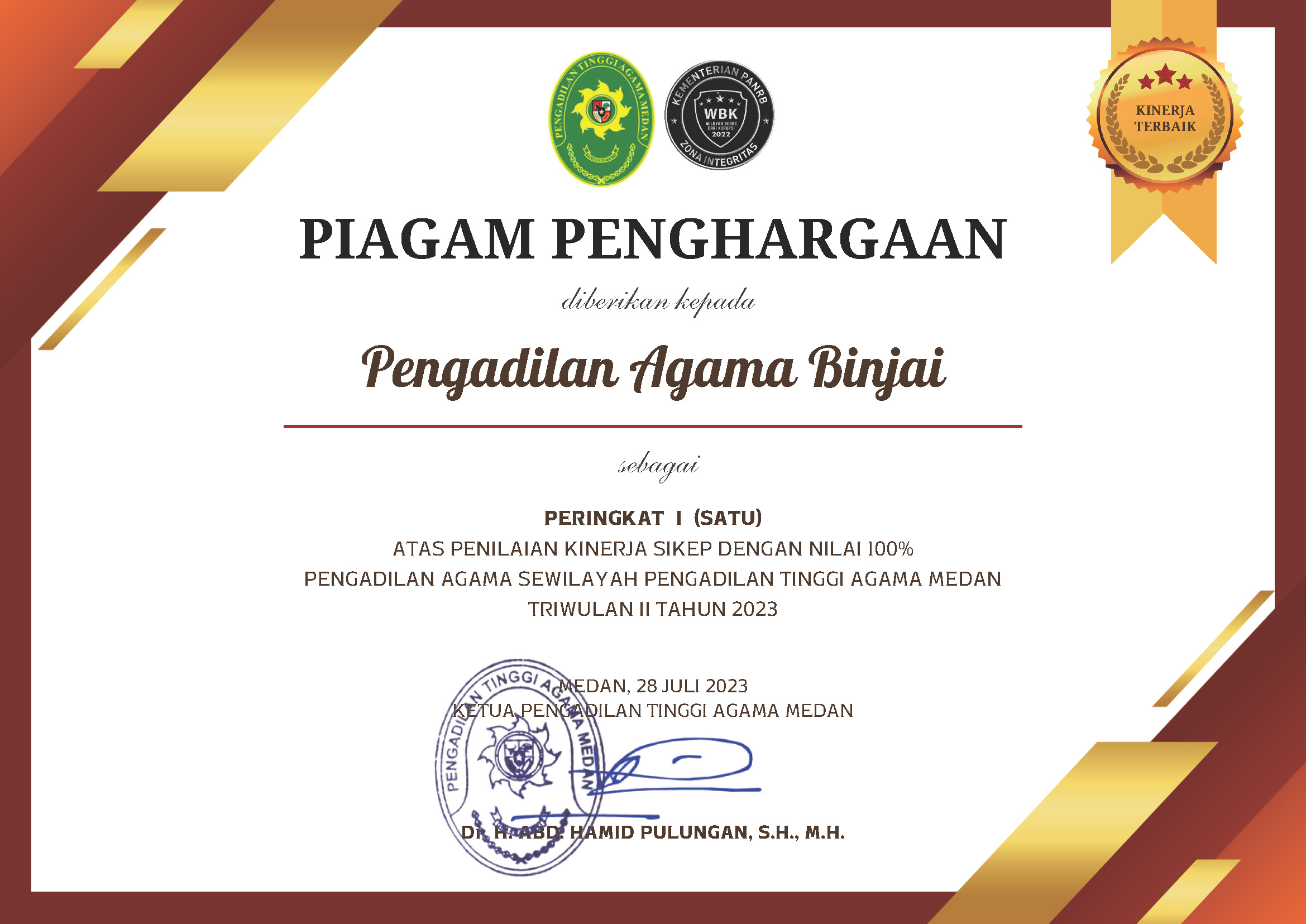 Piagam SIKEP 2023 TW2