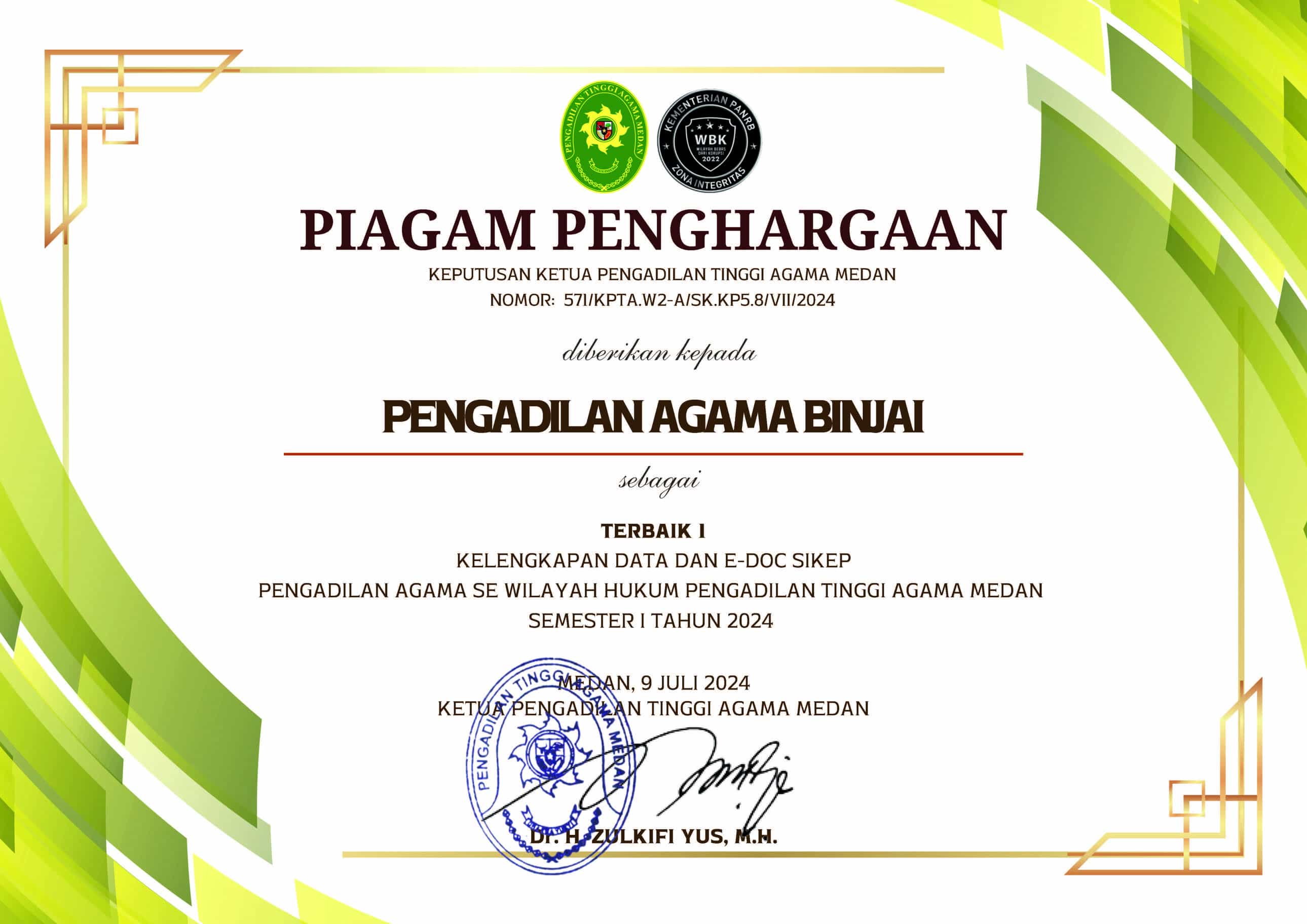 Piagam Satker SIKEP I 2024 TW2 compress